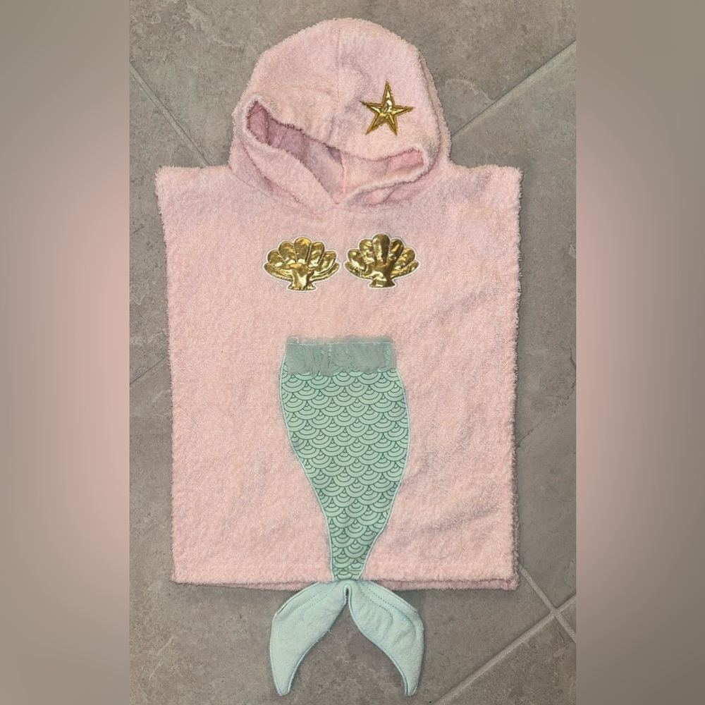 Baby Aspen 0-9 months pink/teal Mermaid Towel cover up